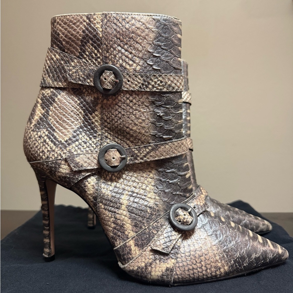 Bo.B Python Embossed Leather Ankle Boots Multi-St… - image 1